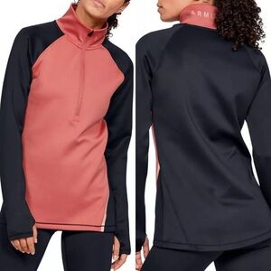 Under Armour Womens ColdGear Half Zip Fitted Running Shirt Top Sz XS